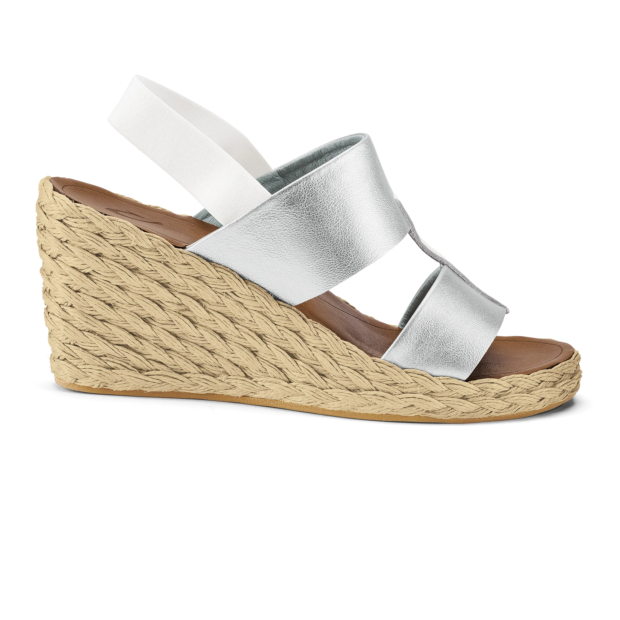 Lile Wedge  -  Silver / Tan