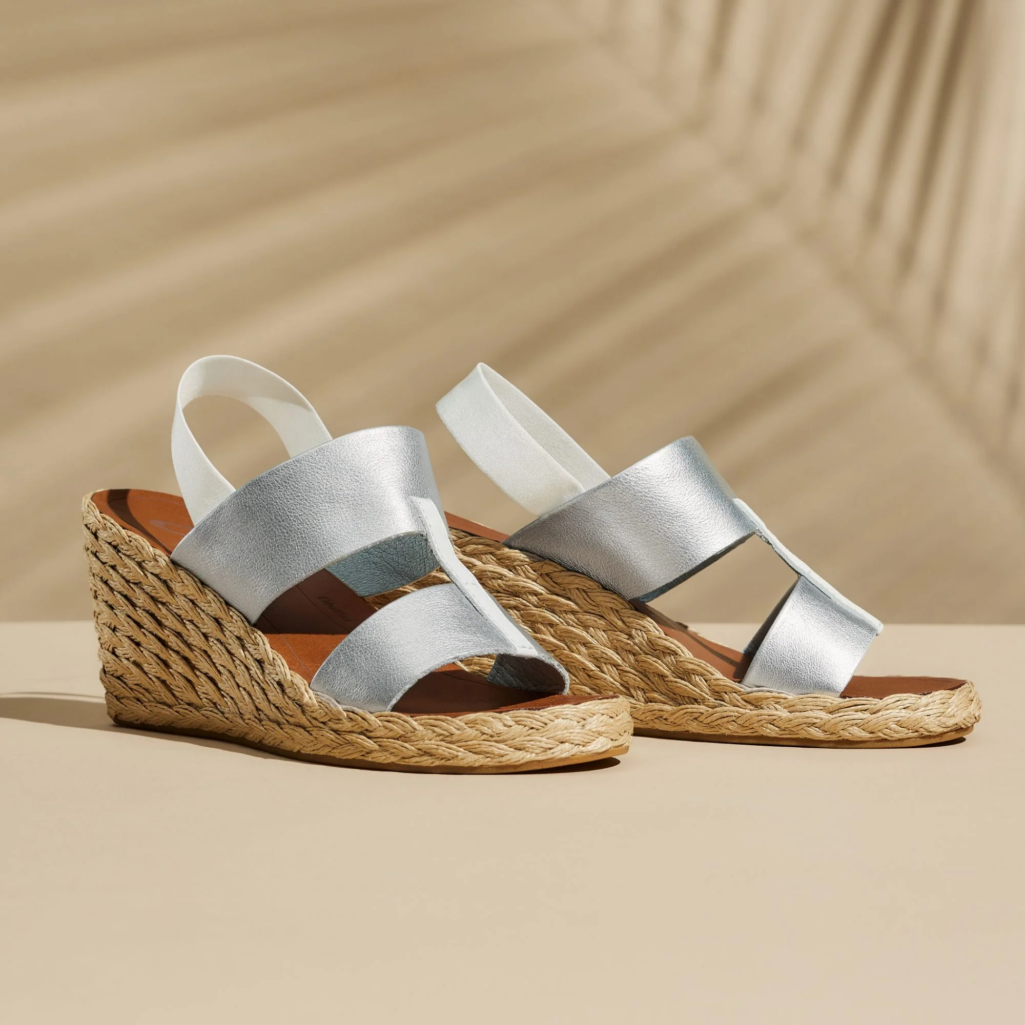 Lile Wedge - Silver / Tan 2 Lile Wedge - Silver / Tan