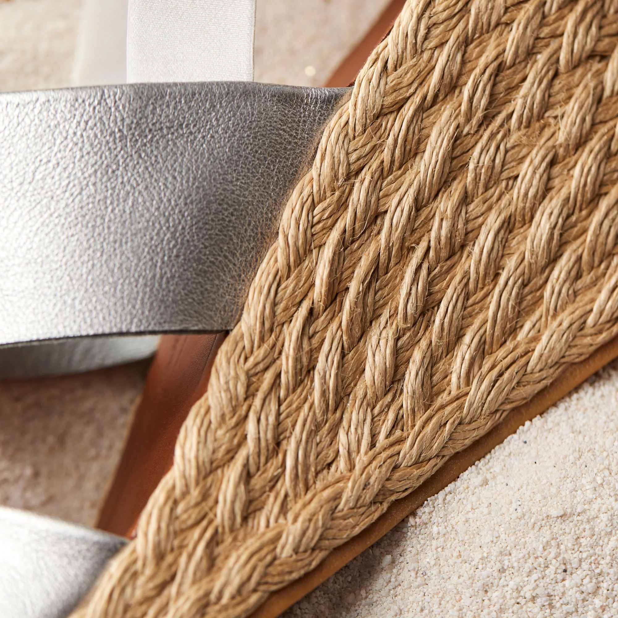 Lile Wedge - Silver / Tan 4 Lile Wedge - Silver / Tan